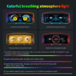 P4 OBD2 HUD Display With GPS – 6.2" LCD, Multi-Color Atmosphere Light, Diagnostic & Driving Data Monitor - Image 4