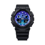 Casio G-Shock Digital Wristwatch Blue Dial/Black Strap (GA-100FL-1ADR)