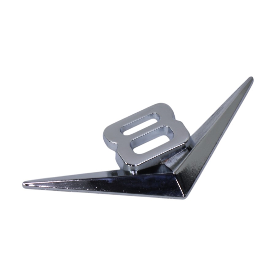 HSB844 CHRM Chrome V8 Arrow Design Sticker Badge (10x4cm) - Image 1