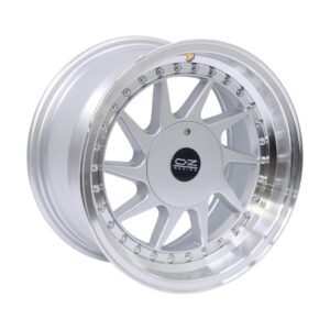 15" F1210B 4/100 & 4/108 Silver Machine Lip With Gold Rivets Alloy Wheels