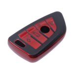 TPU & Leather Finish Key Cover For BMW - Design 2 - Red (XEA-KCBM2R)