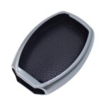 TPU & Leather Finish Key Cover For Mercedes-Benz - Design 1 - Silver (XEA-KCMC1S) - Image 2
