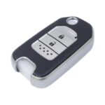 TPU & Leather Finish Key Cover For Honda - Flip Design - Silver (XEA-KCHO1S)