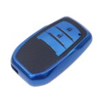 TPU & Leather Finish Key Cover For Toyota - Design 2 - Blue (XEA-KCTY2B)