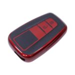 TPU & Leather Finish Key Cover For Toyota - Design 4 - Red (XEA-KCTY4R)