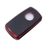 TPU & Leather Finish Key Cover For VW - Flip Design - Red (XEA-KCVW1R) - Image 2