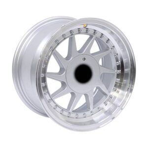 15" F1210B 4/100 & 4/108 Silver Machine Lip With Gold Rivets Alloy Wheels
