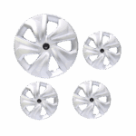 16" Matt Silver & Carbon Fibre Look Wheel Caps (set of 4)