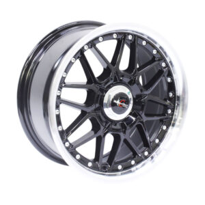 15" Racing Hart CVX 5/100 & 5/114 Gloss Black Machine Lip Alloy Wheels