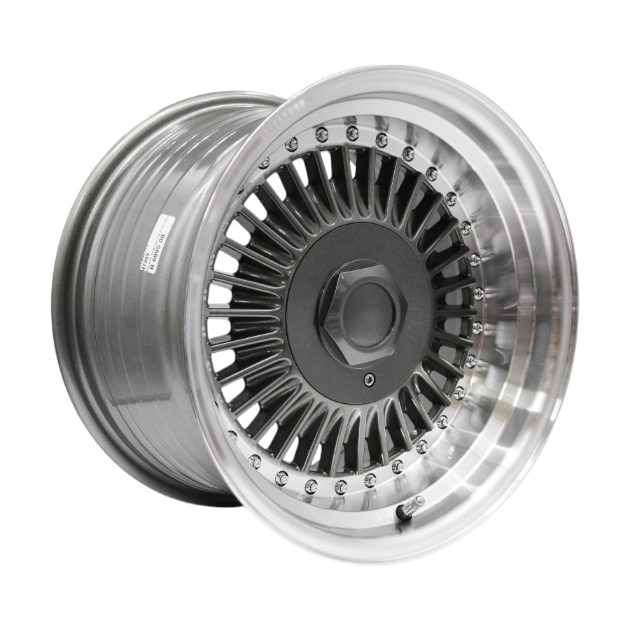 M7999 15" M7999 4/100 & 4/114 Gunmetal Machine Lip Alloy Wheels - Image 1