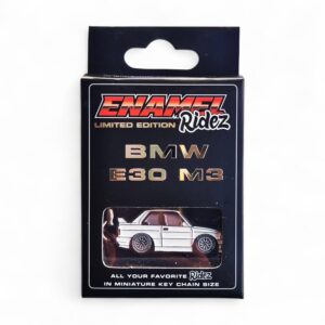 BMW E30 M3 White - Die-Cast Enamel Keychain