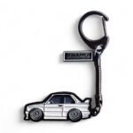 BMW E30 M3 White - Die-Cast Enamel Keychain - Image 2
