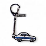 Ford Escort MK1 White & Blue - Die-Cast Enamel Keychain - Image 3