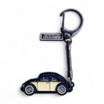VW 1965 Beetle Black & Beige - Die-Cast Enamel Keychain - Image 2