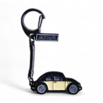 VW 1965 Beetle Black & Beige - Die-Cast Enamel Keychain - Image 3