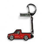 VW Caddy Mk1 Red - Die-Cast Enamel Keychain - Image 2