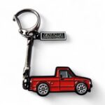 VW Caddy Mk1 Red - Die-Cast Enamel Keychain - Image 3