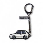 VW MK1 GTI White - Die-Cast Enamel Keychain - Image 3