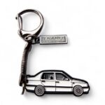 VW Jetta VR6 White - Die-Cast Enamel Keychain - Image 2
