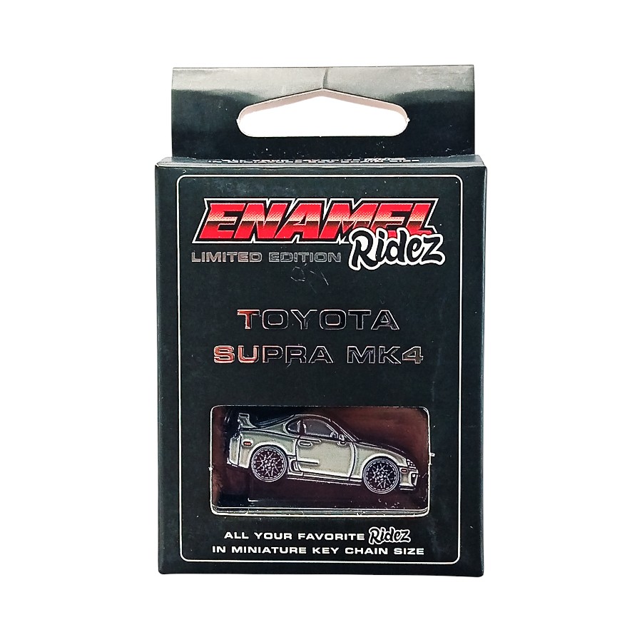 ENM-TS4GY Toyota Supra MK4 Grey - Die-Cast Enamel Keychain - Image 1