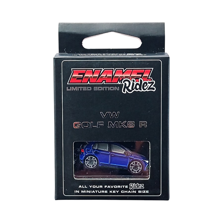ENM-VG8BL VW Golf MK8 R Blue - Die-Cast Enamel Keychain - Image 1