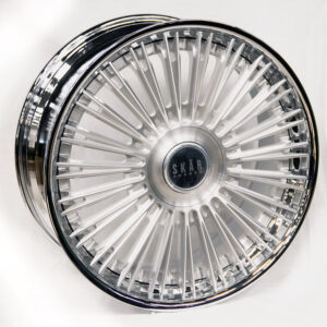 22" SKAR SKF-13 5/112 Machined Silver with Polished Lip Forged Alloy Wheels
