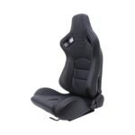 Evo Reclinable Racing Seats with Black PU Leather Arrow V2 Design (pair)