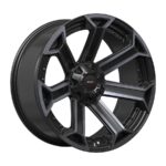 22" A-Line Dune 6/139 Satin Black Tinted Smoke Alloy Wheels