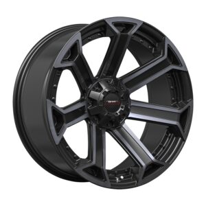 22" A-Line Dune 6/139 Satin Black Tinted Smoke Alloy Wheels