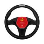 Momo Comfort Black with White Stitch Steering Wheel Cover