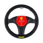 Momo Easy Black with Red Stitch PU Steering Wheel Cover