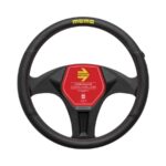 Momo Lap Black with Red Stitch Steering Wheel Cover