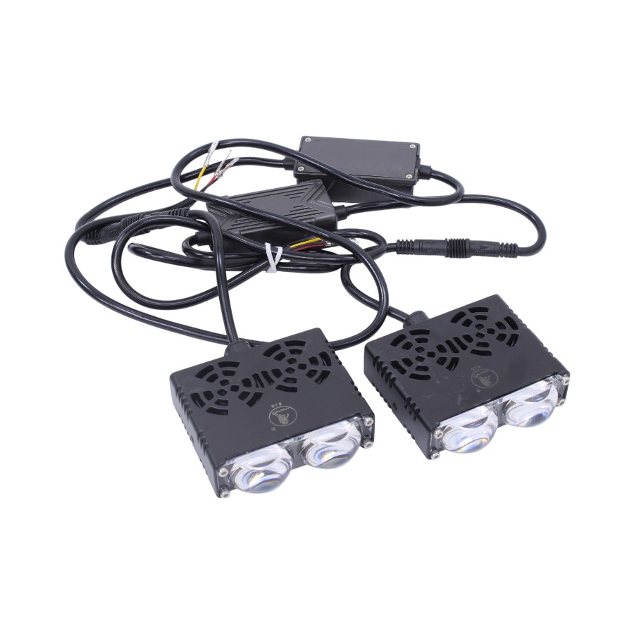 LED GRID 2LED 72x65x20mm Universal 2-LED Grid Grill Light - Yellow/White - 72x65x20mm (pair) - Image 1