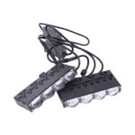 Universal 4-LED Grid Grill Light - Yellow/White - 130x65x20mm (pair)