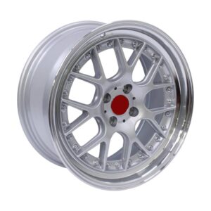 17" S2501 4/100 Silver Machine Lip Alloy Wheels
