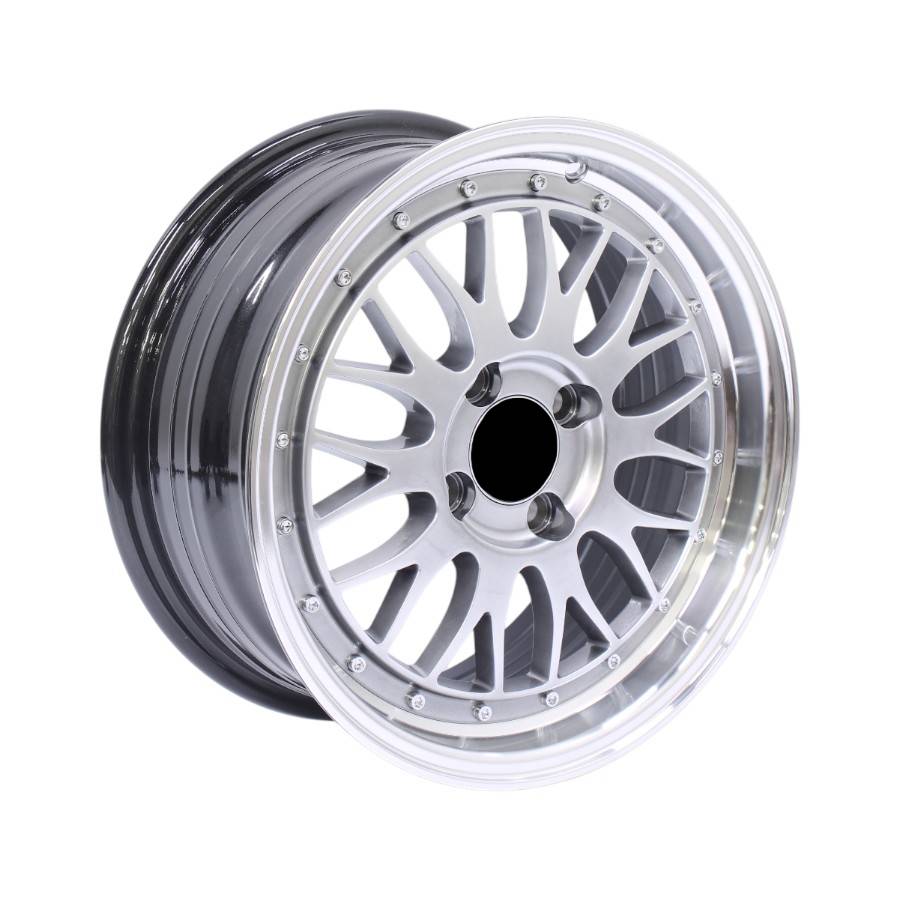 OTA055 15" NDT-055 4/100 Hyper Black Machine Lip Alloy Wheels - Image 1