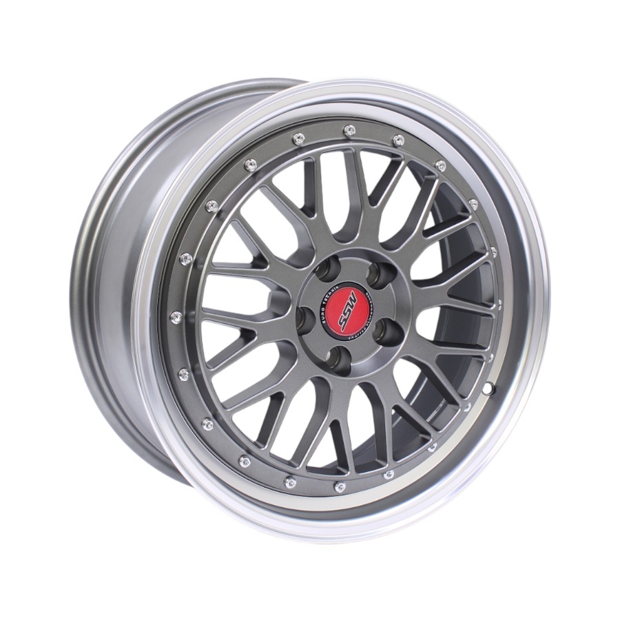 S325G01 17" S325 5/100 Gunmetal Machine Lip Alloy Wheels - Image 1