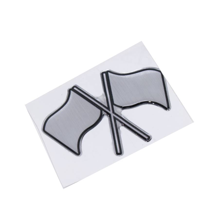 RBP052 Flag Chrome 3D Gel Dome Sticker - Image 1
