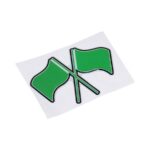 Flag Green 3D Gel Dome Sticker