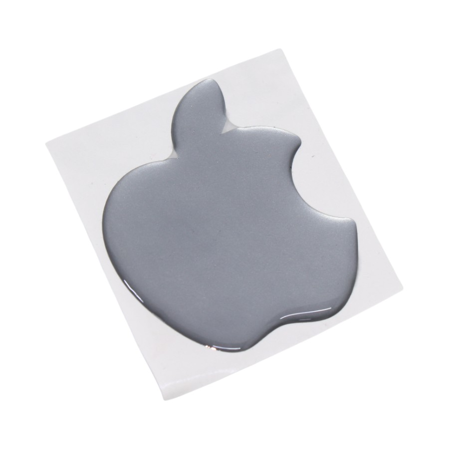 RBP058 Silver Apple 3D Gel Dome Sticker - Image 1