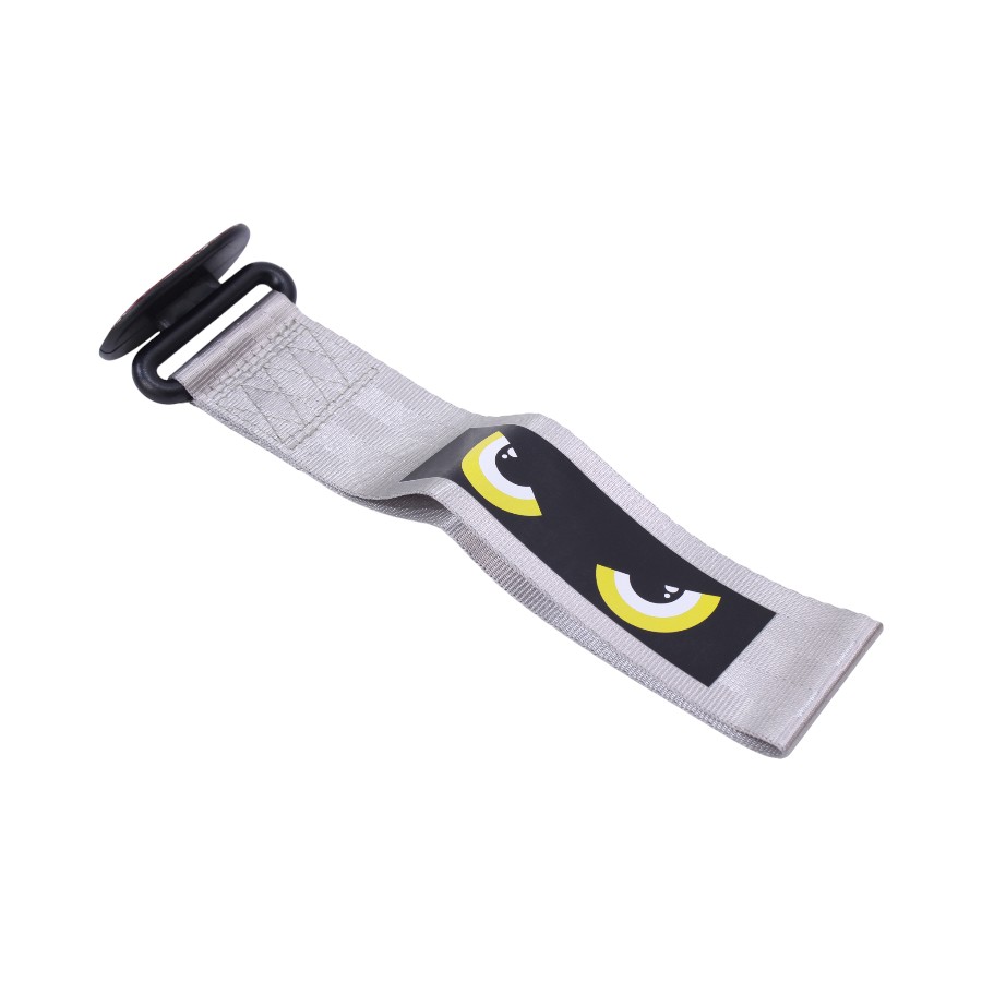 TCG-ST SILVER Decorative Non-Functional Tow Hook Strap with BadBoy Design (Silver) - Image 1