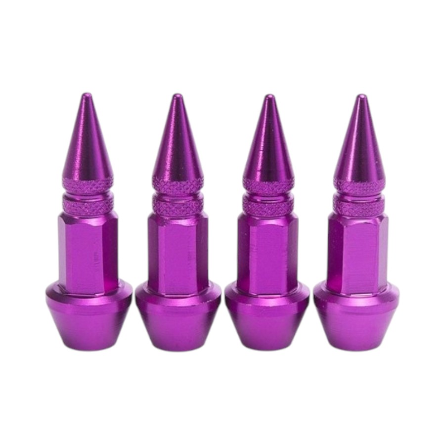 VALVE SPIKE PURPLE Decorative Short Spike Valve Caps (Purple) - Image 1