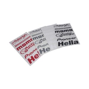 Vinyl Grocery List - Autostyle/Bridgestone/Momo/Autogauge/Pioneer/Hella - Each (Silver)