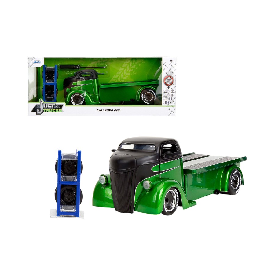 JAD35043 Jada JustTrucks 1947 Ford COE with Tyre Rack Model Car Kit (1:24scale) - Image 1