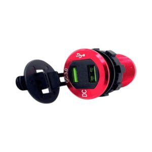 Cyberdyne DC Power Socket with Dual 5V USB Charger (12–24V, 10A Input)