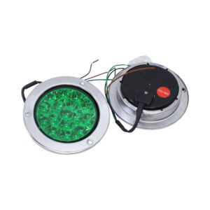 Universal 4" Green LED Truck Light with Chrome Trim (Pair)