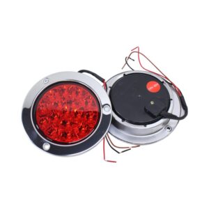Universal 4" Red LED Truck Light with Chrome Trim (Pair)
