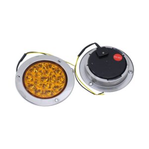 Universal 4" Amber LED Truck Light with Chrome Trim (Pair)