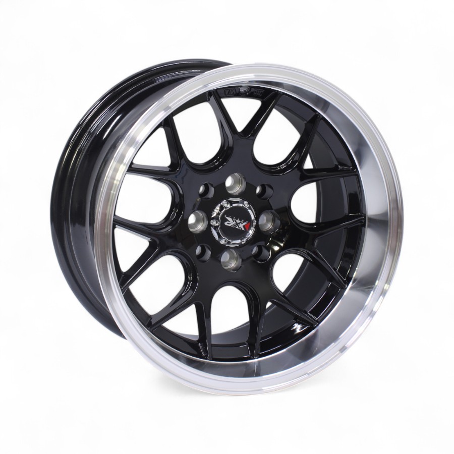 OYTBB 843 15" BB843 4/100 & 4/114 Black Machine Lip Alloy Wheels - Image 1