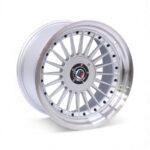17" YK-7670 Alpine 4/100 & 5/100 Silver With Black Rivets Alloy Wheels